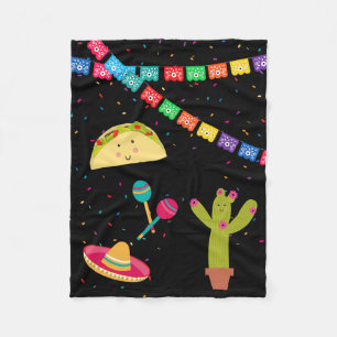 Mexican Theme Cute Colourful Summer Party  Fleece Blanket