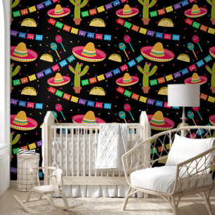 Mexican Theme Cute Colourful Summer Party Wallpaper