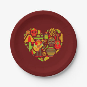 Mexican theme dinner party paper plate