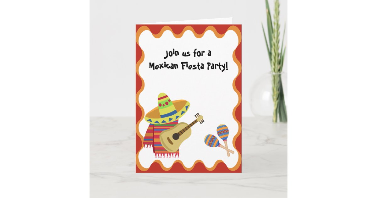 Mexican Theme Note Card Party Birthday Invitation | Zazzle.co.uk