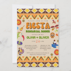 Mexican theme rehearsal dinner invitation