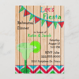 Mexican Theme Wedding Rehearsal Dinner Invitation