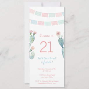 Mexican themed milestone birthday invite for girl