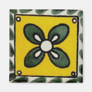 Mexican tile - 4 Leaf Clover Magnet