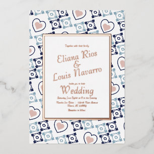 Mexican Tile Heart Talavera Blue Wedding Pressed  