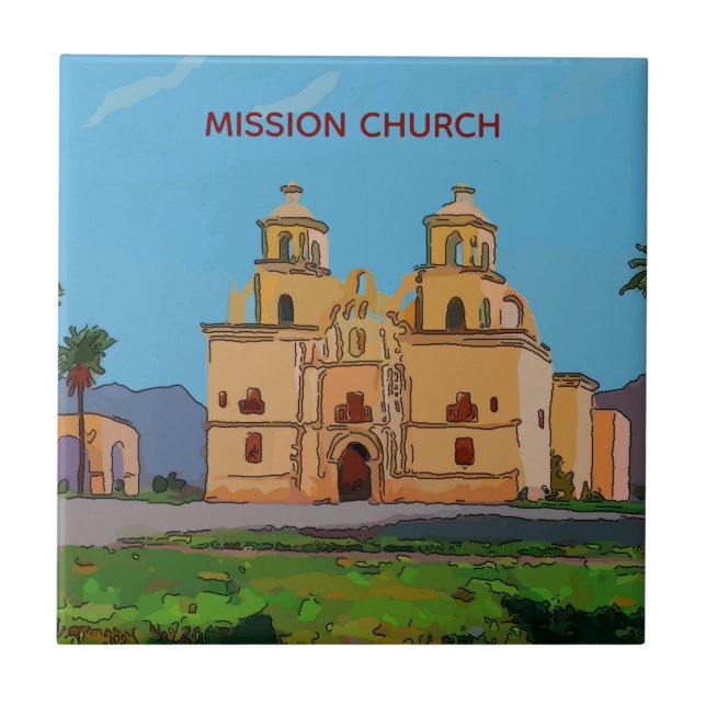 Mexican Tile,Old Spanish Mission Ceramic Tile (Front)