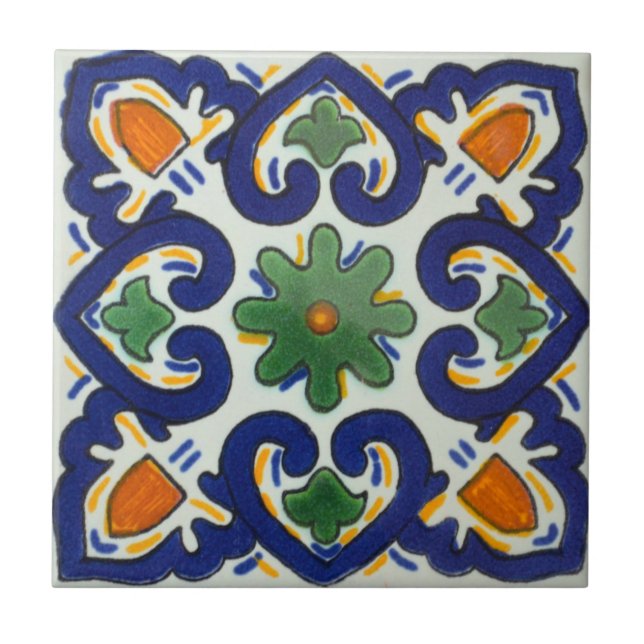 Mexican Tiles Hand Painted Backsplash (Front)