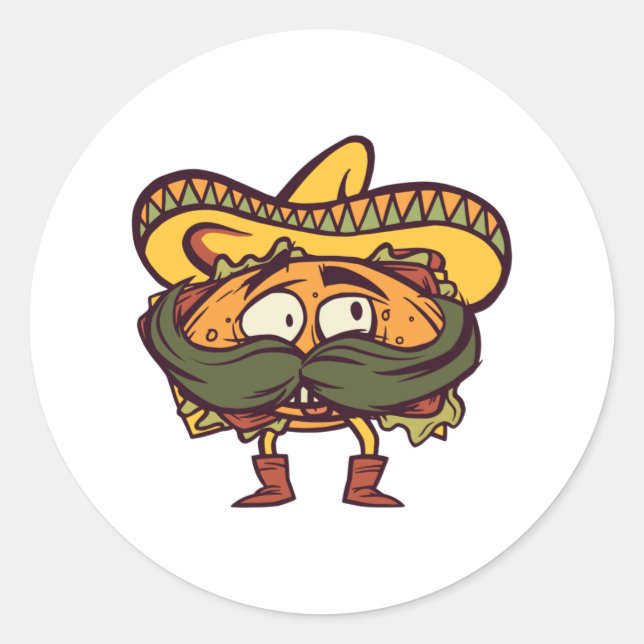 Mexican torta classic round sticker (Front)