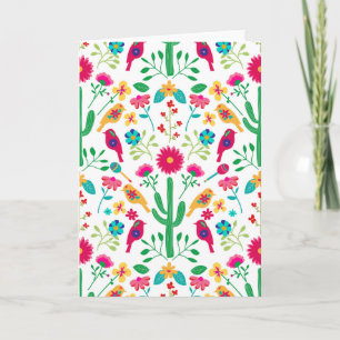 Mexican Traditional Floral Folk Art Bright Colours Card