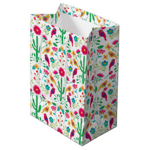 Mexican Traditional Floral Folk Art Bright Colours Medium Gift Bag