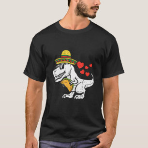 Mexican Trex Sombrero Tacos Cinco De Mayo Dino Kid T-Shirt