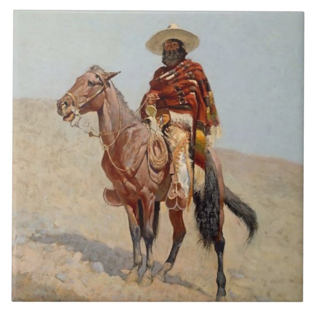 “Mexican Vaquero Horseman” by Frederick Remington Tile (Front)