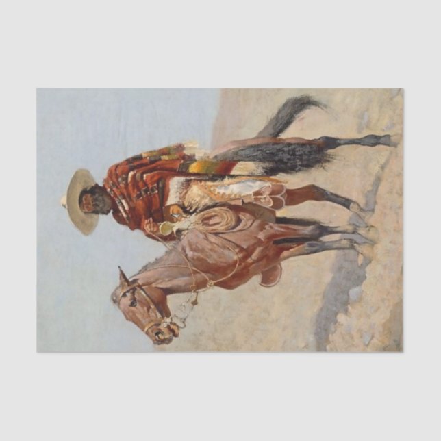 “Mexican Vaquero Horseman” by Frederick Remington Tissue Paper (Front)