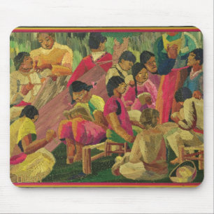 Mexican village scene mouse mat