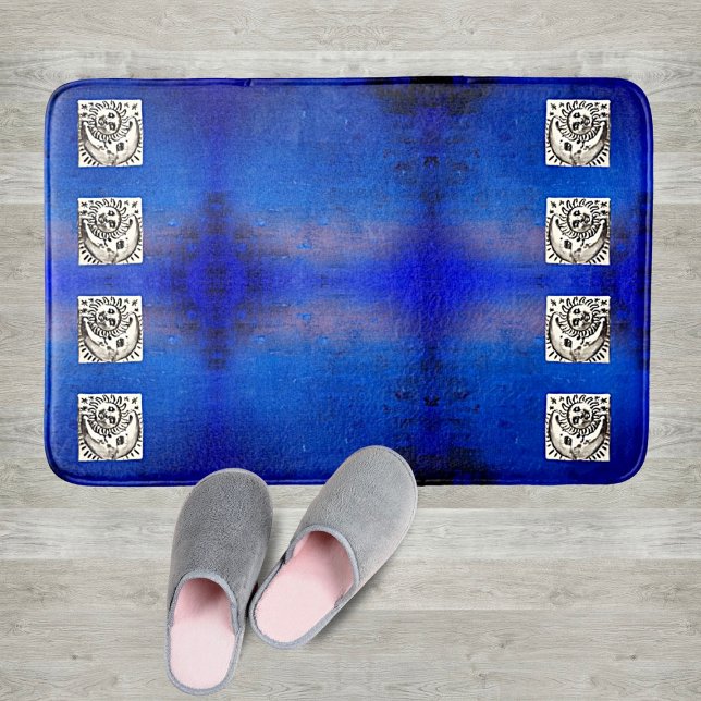 Mexican Vintage Silver Milagro Sun Moon  Bath Mat (Creator Uploaded)