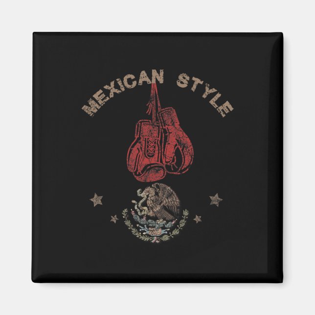 Mexican Vintage Style Boxing Great Boxer  Magnet (Front)