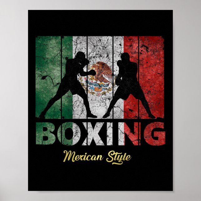 Mexican Vintage Style Boxing Great Boxing  Poster (Front)
