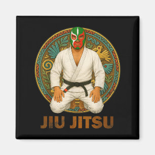 Mexican Vintage Style Jiu Jitsu Lucha Libre Mask Magnet