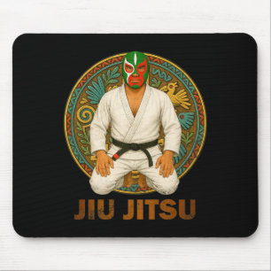 Mexican Vintage Style Jiu Jitsu Lucha Libre Mask Mouse Mat