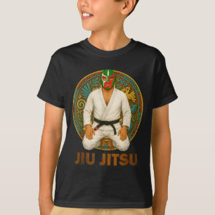 Mexican Vintage Style Jiu Jitsu Lucha Libre Mask T-Shirt