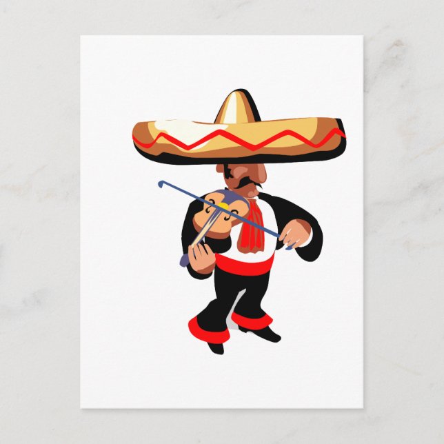 mexican violin player postcard (Front)