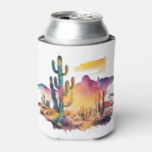 Mexican watercolor desert sunset can cooler
