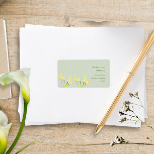 Mexican Wedding Calla Lily Green Return Address Label