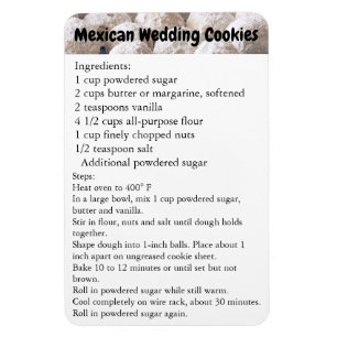 Mexican Wedding Cookies Recipe Magnet Fridge