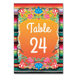 Mexican Wedding Fiesta table numbers