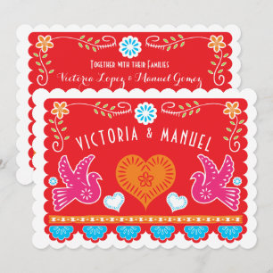 Mexican Wedding Papel Picado Invitation