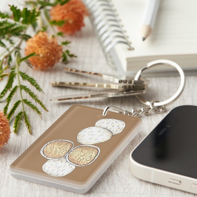 Mexican Wedding Russian Tea Cakes Snowball Cookies Key Ring (Front Right)