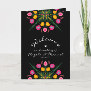 Mexican Wedding Welcome Floral Butterfly    Programme
