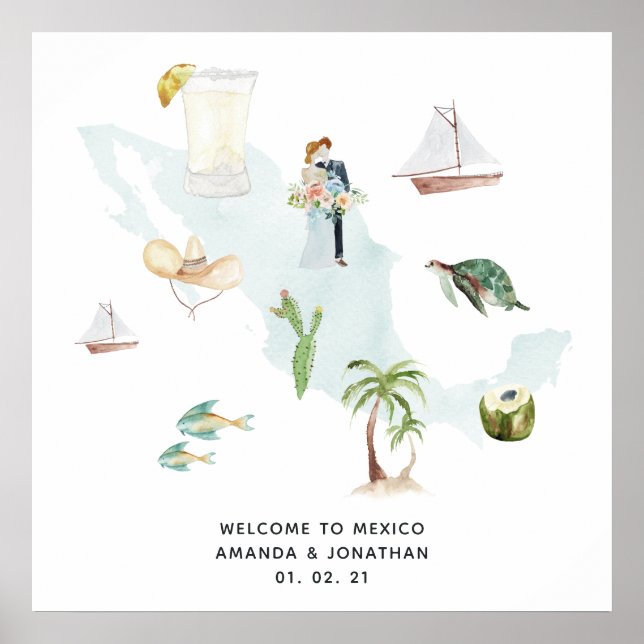 Mexican Wedding Welcome Poster (Front)