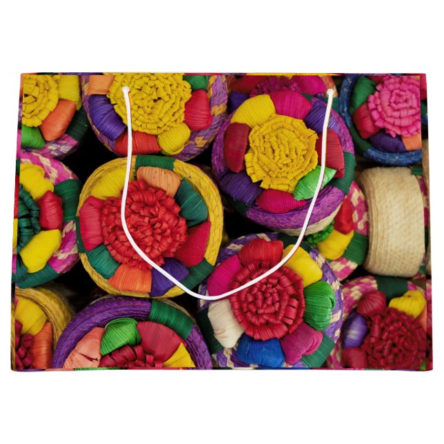 Mexican Wicker Boxes Large Gift Bag (Front)