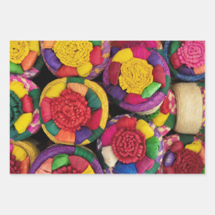 Mexican Wicker Boxes Wrapping Paper Sheet