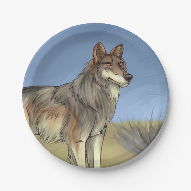 Mexican Wolf Paper Plate (Front)