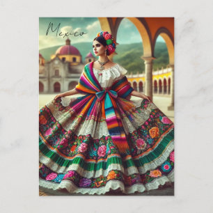 Mexican Woman in traditional dress Postcard