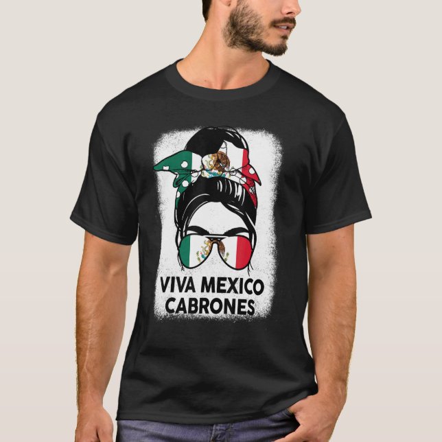 Mexican  Women Girl Viva Mexico Cabrones Mexican F T-Shirt (Front)