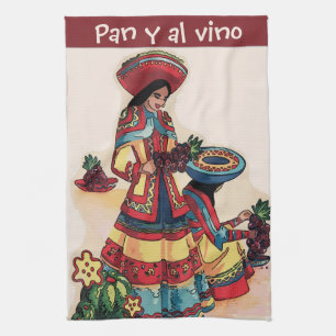 Mexican Women Tile Mural Tea Towel