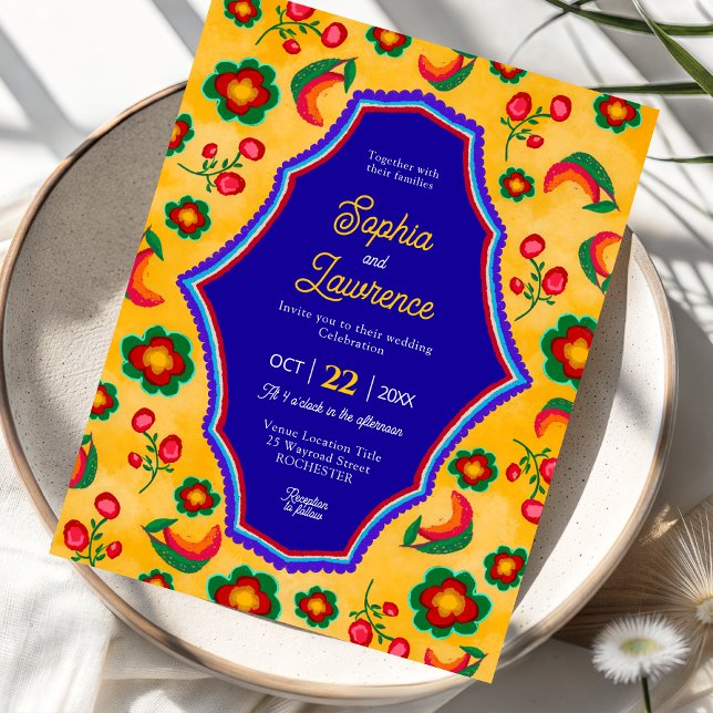 Mexican yellow wedding invitation (Creator Uploaded)