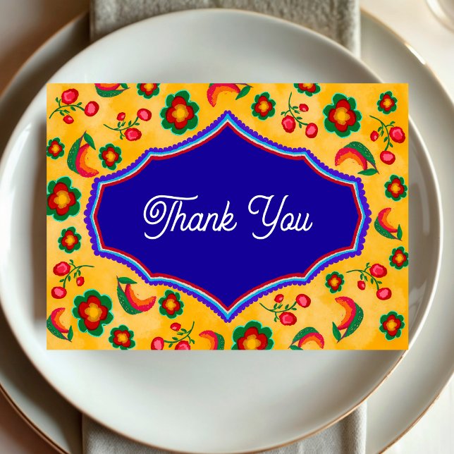 Mexican yellow wedding  thank you card (Creator Uploaded)