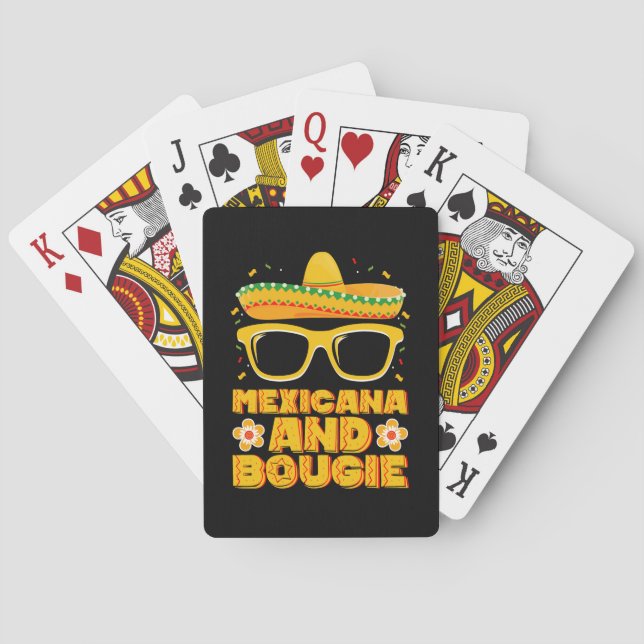 Mexicana And Bougie Mexican Girls Cinco De Mayo Playing Cards (Back)