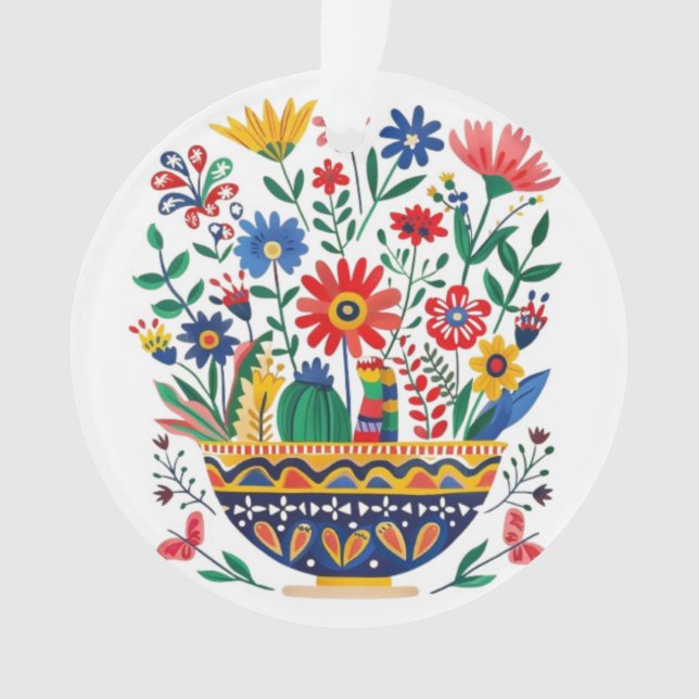 Mexicana Bouquet and Cat, Ornament (Front)