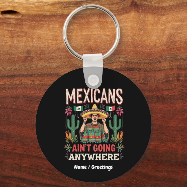 Mexicans Ain't Going Anywhere A Bold Statement  Key Ring (Front)