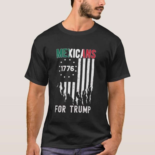 Mexicans For Trump 2024 Mexico Usa Friendship Flag T-Shirt (Front)