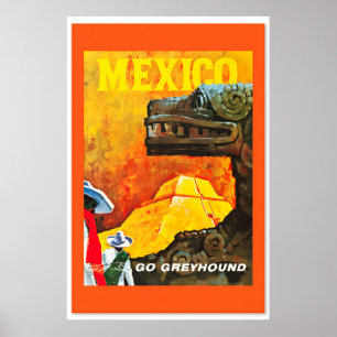 Mexico 1960's Vintage Travel Poster Classic