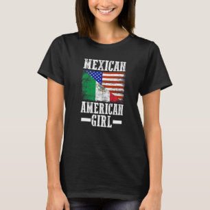 Mexico America Flag Patriotic Mexican American Gir T-Shirt