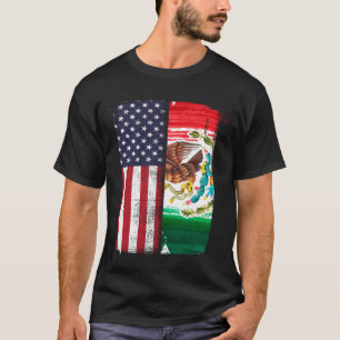 Mexico America Flag USA Pride Patriot Half Mexican T-Shirt