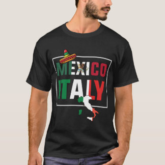 Mexico And Italy Flag T-Shirt