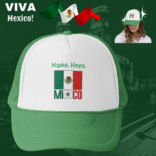 Mexico and Mexican Flag Green Personalisation  Trucker Hat